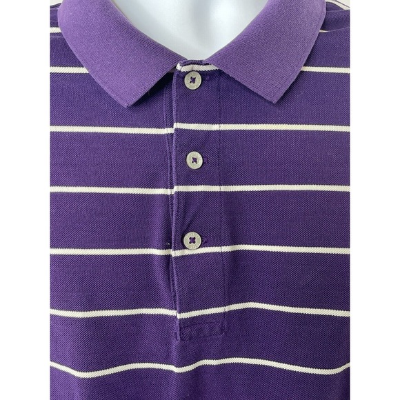 VTG Polo Golf Ralph Lauren Polo Shirt Mens XL Purple Striped S/S Hazeltine Logo - Picture 10 of 14